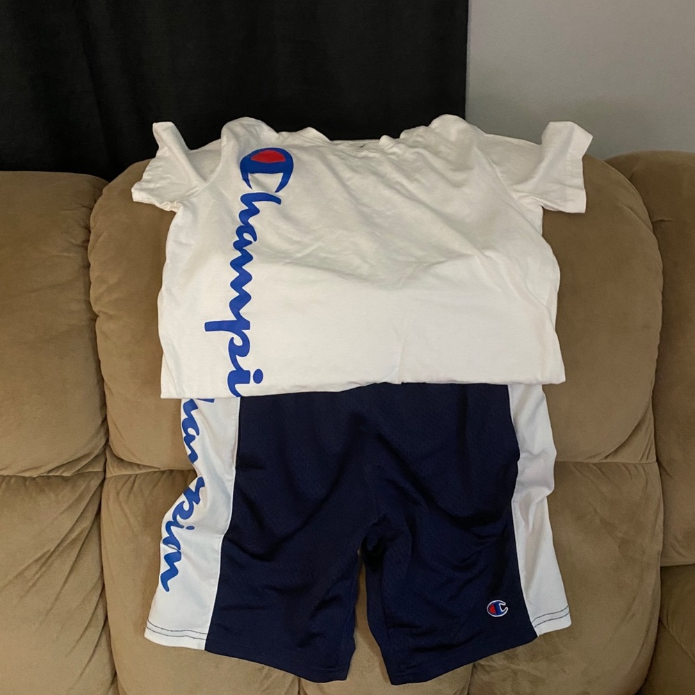 Boys Champion top and shorts